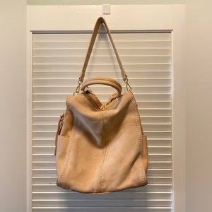 Moda Luxe Suede Beige Shoulder Bag